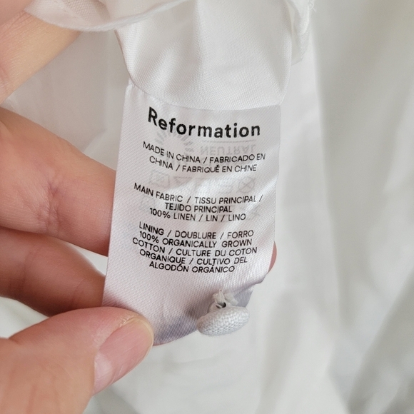 Reformation Bucatini Linen Dress in White size 10 - Picture 10 of 11